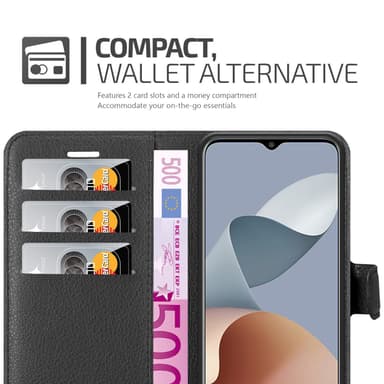 ZTE Blade A73 4G Suojakuori Lompakkokotelo (Musta)