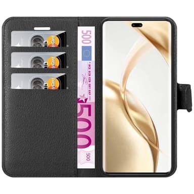 Honor 200 Pro Suojakuori Lompakkokotelo (Musta)