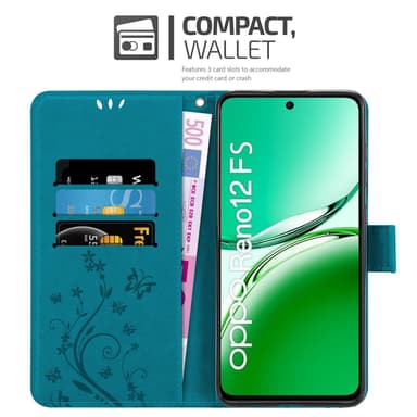 Oppo Reno 12 FS Suojakuori Lompakkokotelo Kukka