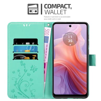 Motorola Moto E14 Suojakuori Lompakkokotelo Kukka