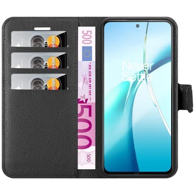 OnePlus Nord CE4 Lite Suojakuori Lompakkokotelo (Musta)