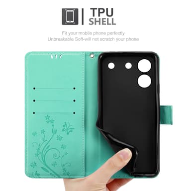 ZTE Blade A54 Suojakuori Lompakkokotelo Kukka
