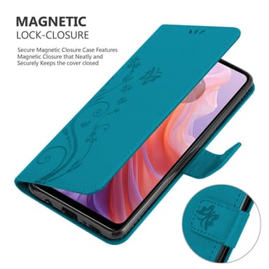 Motorola Moto E14 Suojakuori Lompakkokotelo Kukka
