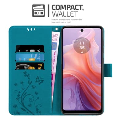 Motorola Moto E14 Suojakuori Lompakkokotelo Kukka