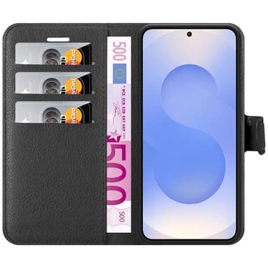 Samsung Galaxy S25 Suojakuori Lompakkokotelo (Musta)