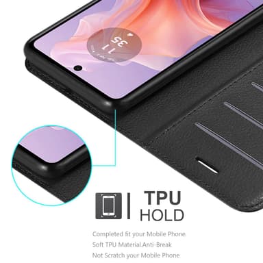 Motorola MOTO E14 Suojakuori Lompakkokotelo (Musta)