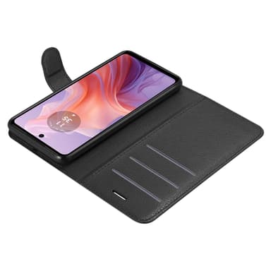 Motorola MOTO E14 Suojakuori Lompakkokotelo (Musta)