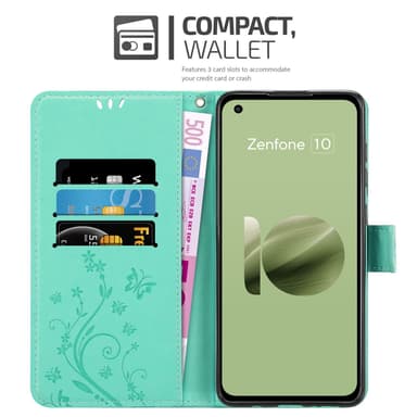 Asus Zenfone 10 Suojakuori Lompakkokotelo Kukka