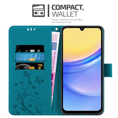 Samsung Galaxy A16 Suojakuori Lompakkokotelo Kukka