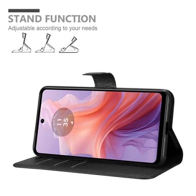 Motorola MOTO E14 Suojakuori Lompakkokotelo (Musta)