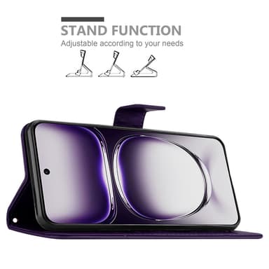 Oppo Reno 12 Suojakuori Lompakkokotelo Kukka (Violetti)