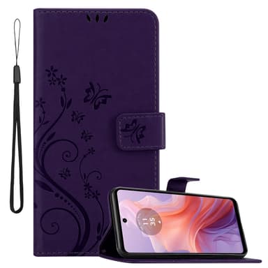 Motorola Moto E14 Suojakuori Lompakkokotelo Kukka