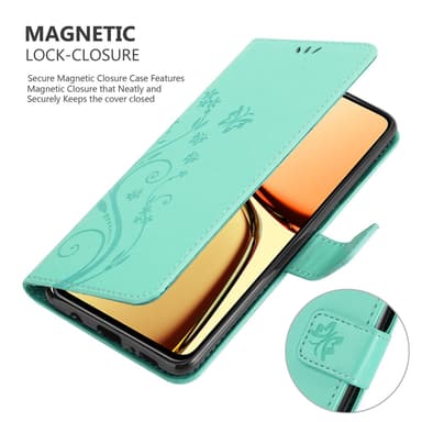 Realme C61 / C63 Suojakuori Lompakkokotelo Kukka