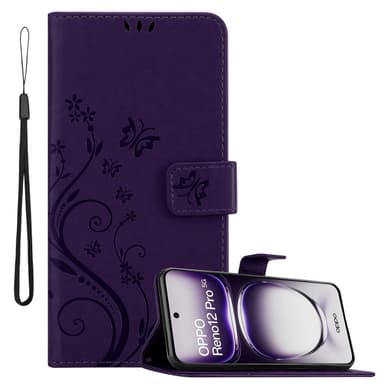 Oppo Reno 12 Pro Suojakuori Lompakkokotelo Kukka