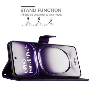 Oppo Reno 12 Pro Suojakuori Lompakkokotelo Kukka