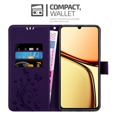 Realme C61 / C63 Suojakuori Lompakkokotelo Kukka