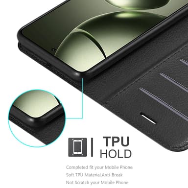 Xiaomi 14T / 14T Pro Suojakuori Lompakkokotelo (Musta)