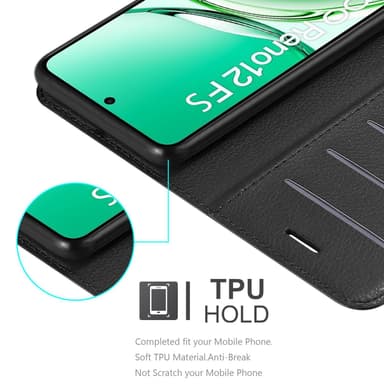 Oppo Reno 12 FS Suojakuori Lompakkokotelo (Musta)