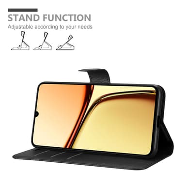 Realme C61 / C63 Suojakuori Lompakkokotelo (Musta)