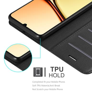 Realme C61 / C63 Suojakuori Lompakkokotelo (Musta)