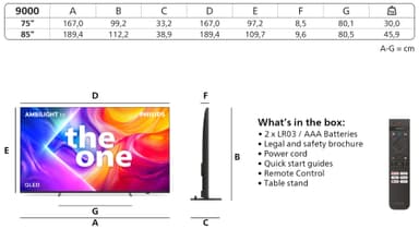 Philips 75” The One PUS9000 4K QLED älytelevisio (2025)