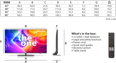 Philips 50” The One PUS9000 4K QLED älytelevisio (2025)