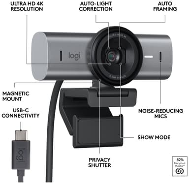 Logitech MX Brio webkamera (grafiitti)