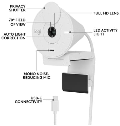 Logitech Brio 300 webkamera (valkoinen)