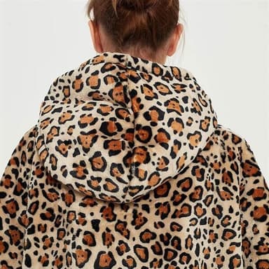 Pitkä Oversized Hoodie - Leopardikuvioinen 120cm