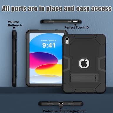 SKALO iPad 11"" (2025) Extra Shockproof Armor Iskunkestävä kuori - Musta