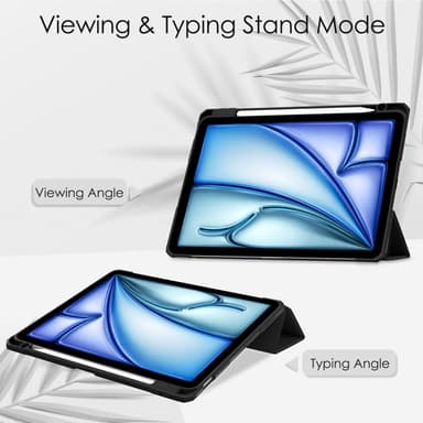 SKALO iPad Air 11 (2025) Trifold Suojakotelo läpinäkyvällä taustapaperilla - Musta