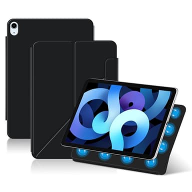 SKALO iPad Air 11 (2025) Magneettinen taittuva kotelo magneettisella takaosalla - Musta