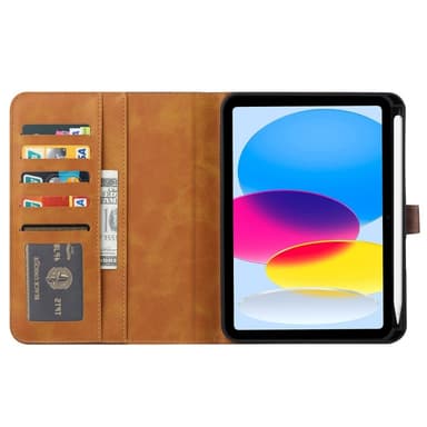 SKALO iPad 11"" (2025) PU-nahkainen lompakkokotelo, jossa on kynäosasto - Musta