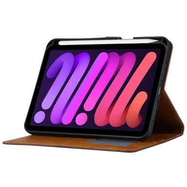 SKALO iPad 11"" (2025) PU-nahkainen lompakkokotelo, jossa on kynäosasto - Musta