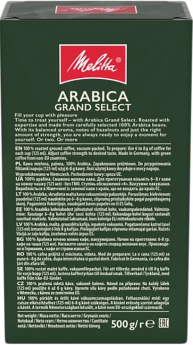 Melitta Arabica Grand Select kahvijauhe 431 (500 g)