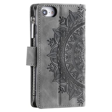 iPhone 16e -lompakkokotelon kuoren kuoren Mandala-kukkakuvio