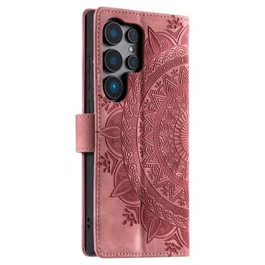Samsung Galaxy S25 Ultra -lompakkokotelon kuoren kuoren Mandala-kukkakuvio
