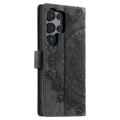 Samsung Galaxy S25 Ultra -lompakkokotelon kuoren kuoren Mandala-kukkakuvio