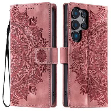 Samsung Galaxy S25 Ultra -lompakkokotelon kuoren kuoren Mandala-kukkakuvio