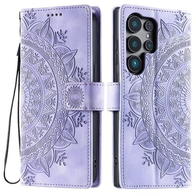 Samsung Galaxy S25 Ultra -lompakkokotelon kuoren kuoren Mandala-kukkakuvio