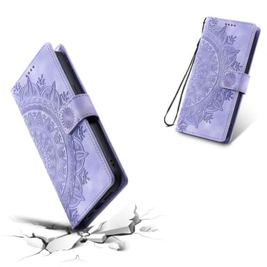 Samsung Galaxy S25 Ultra -lompakkokotelon kuoren kuoren Mandala-kukkakuvio
