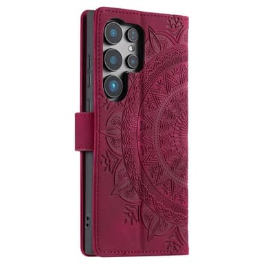 Samsung Galaxy S25 Ultra -lompakkokotelon kuoren kuoren Mandala-kukkakuvio
