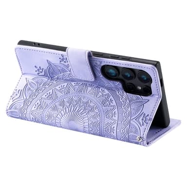 Samsung Galaxy S25 Ultra -lompakkokotelon kuoren kuoren Mandala-kukkakuvio