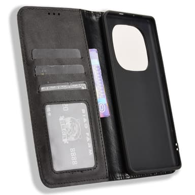 Xiaomi Redmi Note 14 Pro+ 5G Lompakkoteline Käännettävä Puhelinkotelo - Musta