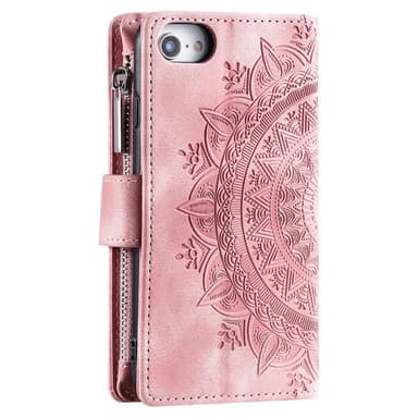 iPhone 16e -lompakkokotelon kuoren kuoren Mandala-kukkakuvio