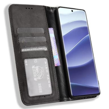 Xiaomi Redmi Note 14 Pro+ 5G Lompakkoteline Käännettävä Puhelinkotelo - Musta