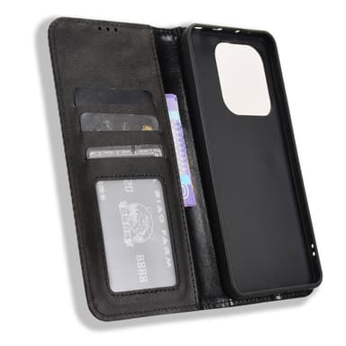 Xiaomi Redmi Note 14 4G Lompakkoteline Käännettävä Puhelinkotelo - Musta