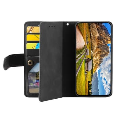 iPhone 16e Kuori Vetoketjutaskulla ja 9 Korttipaikalla