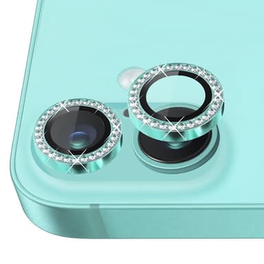 NORTHJO Kameran Linssinsuoja Strassilla iPhone 16 / 16 Plus, Karkaistu Lasi