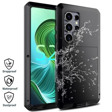 Samsung Galaxy S25 Ultra Heavy Duty silikoni + metallikuori + karkaistu lasi